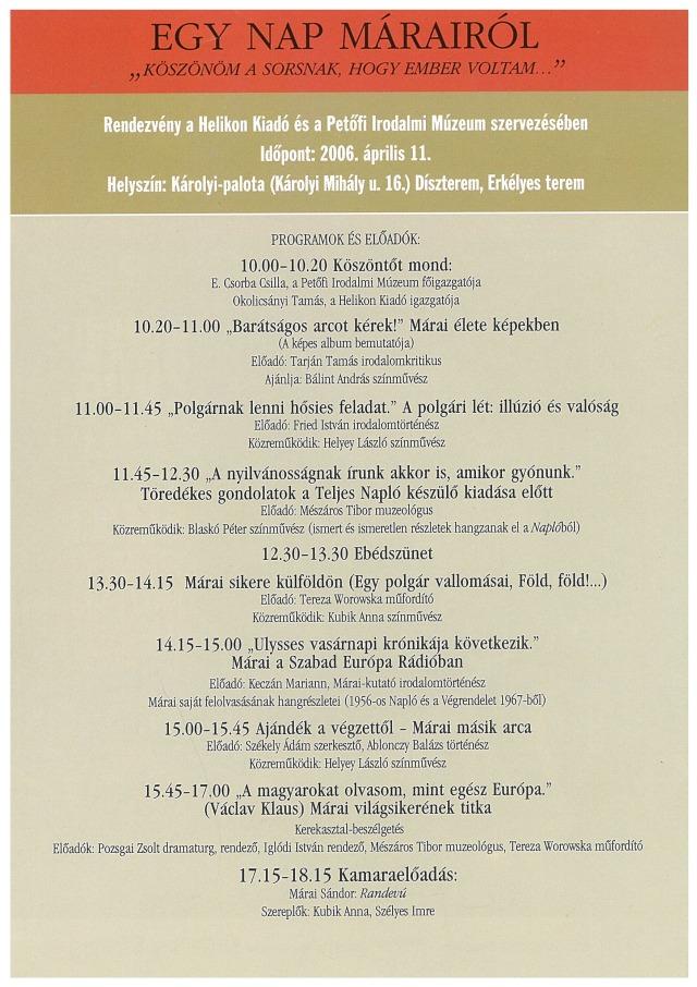 Márai > Márai napok