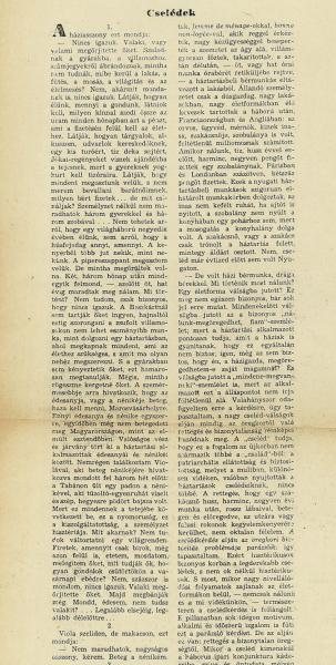 Márai Sándor: Cselédek című cikkének kefelevonata