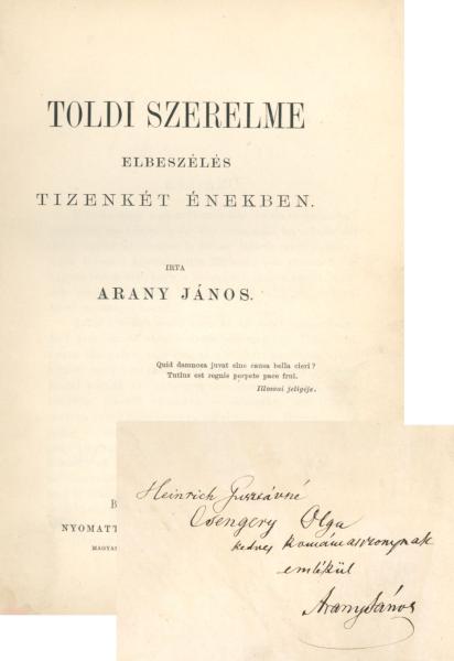 Arany János: Toldi szerelme. Elbeszélés 12 énekben. Buda-Pest, 1879. 