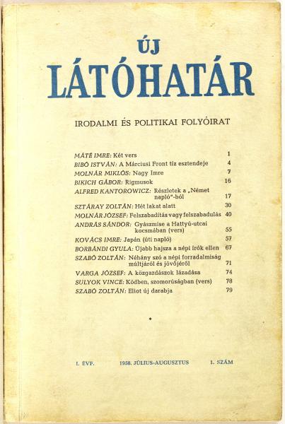 Új Látóhatár. München, 1958.